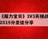 《魔力宝贝》3V3天梯战2819分圣徒分享